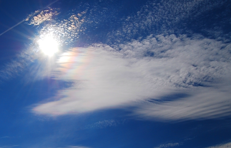 Sonnenkorona und irisierende Wolken 12.09.2010