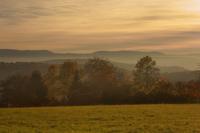 Dunstfelder bei Sonnenuntergang 29.10.2010