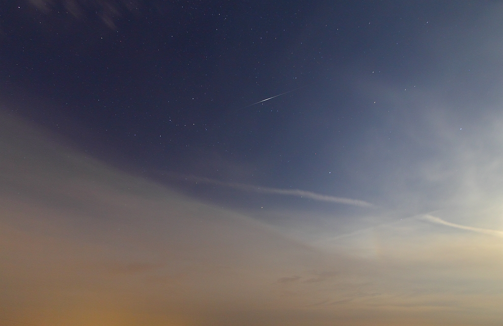 Nebenmond und Iridium-Flare 22.08.2013