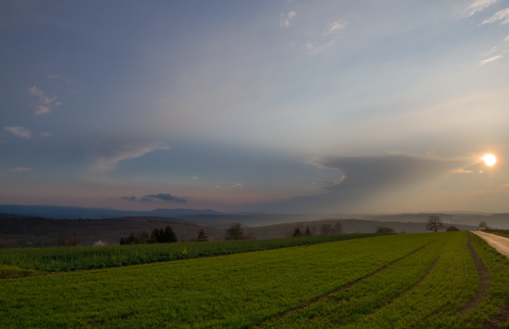 Sonnenuntergang und Schattenwurf 24.03.2014